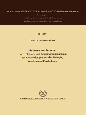 cover image of Nachweis von Perioden durch Phasen- und Amplitudendiagramm mit Anwendungen aus der Biologie, Medizin und Psychologie